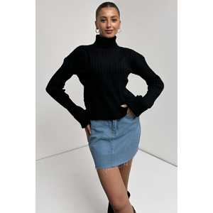 Suéter de Punto Casual con Cuello Alto y Textura a Rayas - Product Image 3