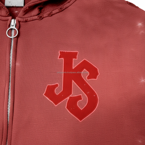 Sudadera con capucha de invierno con cremallera 450 GSM lana pesada cálida mezcla de algodón suave logotipo personalizado bordado Diseño estampado sudaderas básicas para mujer - Product Image 6