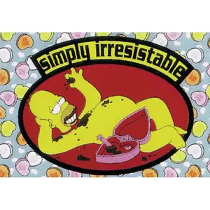 Affiche moderne des Simpsons, design Homer « Simply Irresistible », toile et bois pour décoration murale - Product Image 1