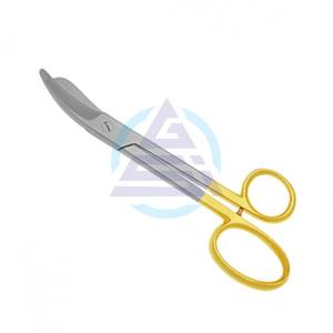 Tijeras Bruns TC con mango dorado Tijeras médicas quirúrgicas ortopédicas de 9,5 pulgadas Tijeras de chapado - Product Image 1