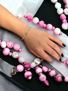 DAFNI BIG PAZAR Bohemian Beaded Bracelet with Natural Stone Precious Metal Alloy Micro Insert Unisex <b>Gift</b> From Istanbul - Product Image 4