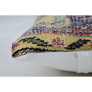 Multicolor Vintage Floral Kantha Patchwork <b>Pillow</b> 12x20 Inches Soft Wool Fabric for Home or <b>Sofa</b> Use - Product Image 4