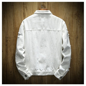 Chaquetas Vaqueras de Moda para Hombre, Abrigos Vaqueros Rosas de Buena Calidad, Chaquetas Vaqueras de Algodón con Agujeros para Hombre, Chaqueta Bomber, Chaquetas Vaqueras Hip-hop - Product Image 3