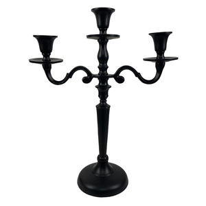 Offre Spéciale église votive 3 bras bougeoir candélabre en métal pour la décoration de fête de mariage centres de Table noir fini déco - Product Image 4