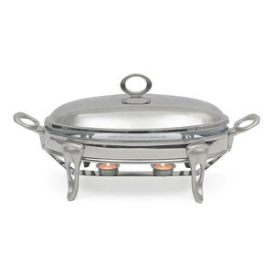 Acero inoxidable y latón pulido usado comida frotamiento platos Rectangular Buffet estufa buffet calentador de alimentos para restaurantes y hoteles - Product Image 5