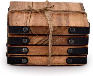 Elegant Classic Walnut <b>Wood</b> Handcrafted Coasters for Home Decor and <b>Table</b> Settings Product Category <b>Mats</b> & Pads - Product Image 2