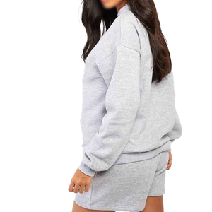 Ensemble 2 pièces 100% coton léger surdimensionné de style Streetwear pour femmes avec impression de logo personnalisé motif solide OEM disponible - Product Image 2