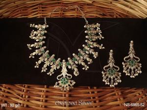 Ensemble élégant de collier oxydé Antique de Style fleur - Product Image 3