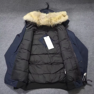 Veste matelassée à capuche en duvet d'hiver pour homme, style vintage personnalisé, imperméable, avec fermeture éclair brodée, coupe courte, solide, 2025 - Product Image 5