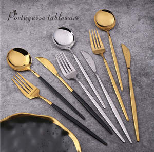 Juego de cubiertos de acero inoxidable con un aspecto refinado dorado, perfecto para la cocina del hogar, restaurantes, hoteles, cenas y uso diario. - Product Image 6