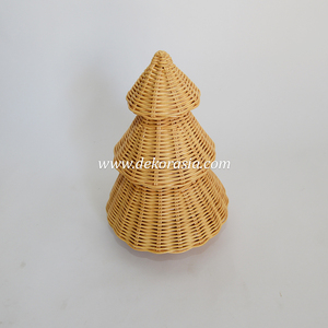 Artesanía decorativa de árbol de Navidad de ratán artesanal para el hogar decoraciones de Navidad artesanía de regalo - Product Image 3