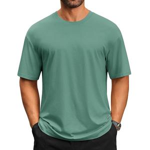 Best-seller T-shirt décontracté à manches courtes 100% coton pour homme Col rond Épaule Pente avec bande Couleur unie Fabriqué au Bangladesh - Product Image 1