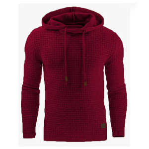 Sudadera de Jacquard de gran tamaño para hombre de otoño e invierno, sudadera cómoda de lona de manga larga con capucha, nuevos tamaños de estilo europeo americano sólido - Product Image 1