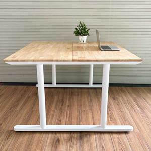 TIO HBTO008 2-Seater Modern Office <b>Desk</b> Solid Wood and Melamine Cluster Workspace Minimalist and Contemporary Design for <b>Work</b> - Product Image 6