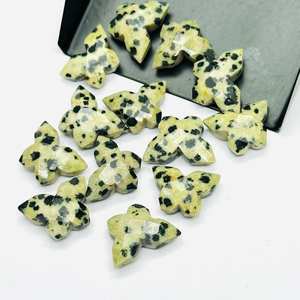 Cuentas de Jaspe Dálmata con Forma de Mariposa, 14 mm, Facetadas, Talladas a Mano, Cuentas al por Mayor, Dijes para Joyería - Product Image 3