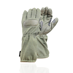 Gants de sécurité pour pilote Saga Green de haute qualité, en cuir de vache et coque en Kevlar, poignet élastique, pouce droit, soudés TIG - Product Image 4