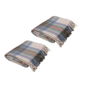 Manta de lana azul silenciosa Stewart suave de alta calidad con logotipo de tamaño personalizado del fabricante indio - Product Image 4