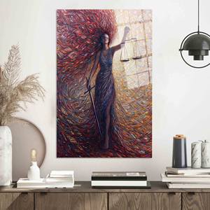 Impresión en lienzo de la diosa de la justicia: elegante decoración de pared enmarcada, arte en vidrio templado - Product Image 1