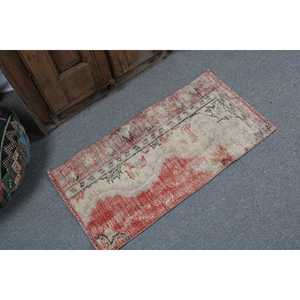 พรมวินเทจขนาด 1.6x3.2 ฟุต พรมตุรกีขนาดเล็ก พรมขนสัตว์สีแดงไล่เฉด - Product Image 2