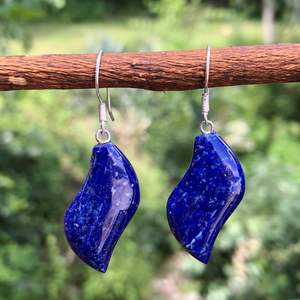 Boucles d'oreilles en lapis-lazuli au design magnifique / Bijoux en lapis-lazuli Boucles d'oreilles en lapis-lazuli - Product Image 3