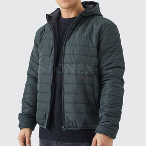 Veste matelassée d'hiver de créateur pour hommes Manteau matelassé imperméable à bulles en nylon denim personnalisé pour l'extérieur - Product Image 1