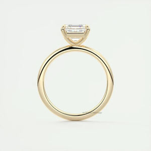 Anillo solitario minimalista de corte Asscher de 1,50 quilates en plata 925 con hermosas cuatro puntas de garra elegante joyería de boda de corte cuadrado - Product Image 5