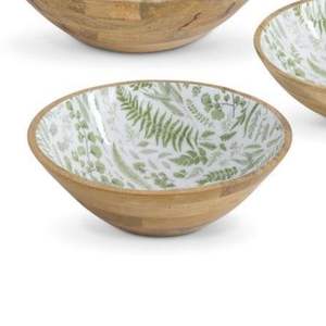 Handcrafted Wooden <b>Enamel</b> <b>Bowl</b> for Serving & Decor | Natural Wood <b>Enamel</b> Coated <b>Bowl</b> for Kitchen Dining Use - Product Image 2