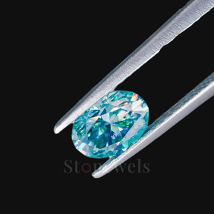 2CT 1CT ทรงรีสีน้ำเงินน้ำทะเลแฟนซี4CT 3CT Def VVS HPHT CVD igi/ ได้รับการรับรองจากห้องทดลองธรรมชาติที่ปลูกด้วยเพชรสังเคราะห์แบบหลวม - Product Image 1