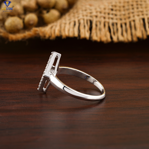 0,34 TDW Anillo de diamante de corte redondo 18K Oro blanco Diamante no certificado Cvd/Hpht Joyería de diamantes - Product Image 3