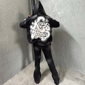 ชุดวอร์มสตรีทแวร์แบบมีฮู้ดสีทึบสำหรับซักกรดชุดวอร์มกางเกงวิ่งแบบเรียงซ้อนกัน100% งานตามสั่งสำหรับฤดูหนาว - Product Image 3