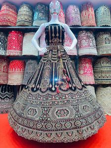 "Enchanting Bridal Lehenga Choli: Full-Hand Mirror Work, Big Flair & Long Blouse With Dupatta for Winter Elegance" - Product Image 3