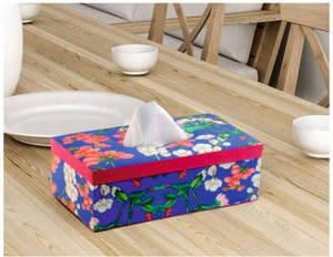 Belle boîte à mouchoirs imprimée en bois boîte à mouchoirs pour table à usage domestique cuisine restaurant hôtels bureau réception - Product Image 1