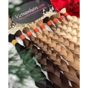 Venta al por mayor de cutícula recta natural intacta 100% extensiones de cabello humano virgen Remy máquina Premium de Grado Superior trama doble Vietnam - Product Image 4