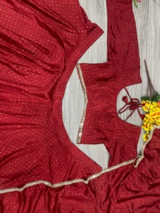 Atrapasueños rojo para mujer Lahenga Choli Heavy Lace Work Ropa de fiesta de moda Talla única Ropa india y pakistaní - Product Image 3