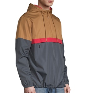 Vêtements pour hommes de couleur unie vierge marron veste coupe-vent veste légère à fermeture éclair complète 100% polyester respirant vente chaude - Product Image 2