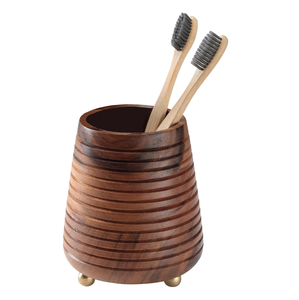 Estuche de almacenamiento para brochas de madera, soporte para bolígrafos, taza para la escuela o el hogar, soporte para brochas de maquillaje para suministros de belleza - Product Image 4