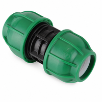 Raccord de compression double extrémité en PP R1001 pour irrigation agricole, PN12.5, connecteur de tuyau HDPE 20-110mm pour alimentation en eau