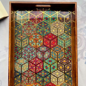 Bandeja de Servicio de Diseño con Recubrimiento de Esmalte de Madera MDF, Bandeja de Mesa de Alta Calidad para Hoteles y Restaurantes - Product Image 1