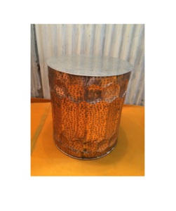 Mobilier de salon moderne Modèle unique Tabouret de tambour latéral en cuivre poli Tronc d'arbre décoratif Design métallique - Product Image 2