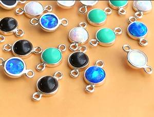 8mm redondo Herkimar doble bucle bisel conector 925 plata esterlina chapado en oro conector para joyería de verano nueva llegada joyería - Product Image 4