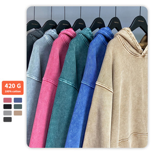 Sudadera con capucha lavada Vintage para hombre personalizada, sudadera lavada con ácido de piedra de gran tamaño, elementos esenciales de invierno - Product Image 4