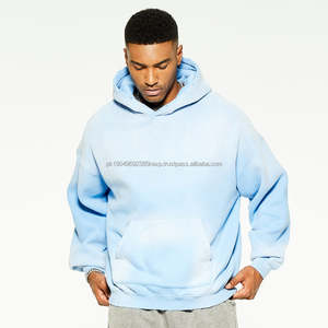 Sudadera con Capucha Extra Grande para Hombre, de Algodón Grueso, con Estampado Tie-Dye Vintage, Logotipo Personalizado, de Alta Calidad - Product Image 5