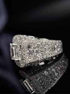 แหวนเงินแท้สำหรับผู้ชายและ925ออกแบบได้ตามที่ต้องการเหมาะสำหรับชายและหญิงเงินรางวัล Moissanite BEZEL Hip rapper หน้าอกของขวัญปรับแต่งได้ตามต้องการสำหรับเงินที่ได้รับการรับรอง - Product Image 4