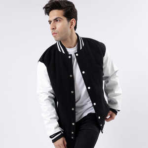 แจ็กเก็ตเบสบอลแขนยาวหนังสำหรับผู้ชายเสื้อแจ็กเก็ตแฟชั่นสำหรับฤดูหนาวสินค้ามาใหม่ - Product Image 2