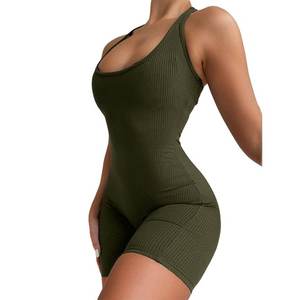 Mono de Mujer Personalizado con Estampado de Rayas, Estilo Halter, Espalda Descubierta, Sin Mangas, Informal, Ecológico - Product Image 4