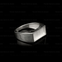 Handgefertigter massiver 925er Silber 7x14mm rechteckiger Siegelring mit Fassung für Muttermilch, DIY Asche, Erinnerungsstücke, 22K vergoldet, mit Beutel
