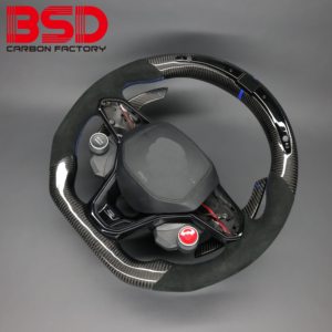 Volant à LED BSD en fibre de carbone pour VW <span class=keywords><strong>Taigo</strong></span> GT GTI R Line Modify Car Custom Brand New Style <span class=keywords><strong>Sport</strong></span> Real Carbon Fiber - Product Image 3