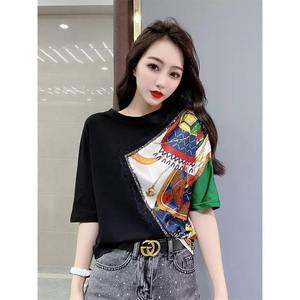 Moda All-match cuello redondo Patchwork diseño Casual tendencia moda pulóveres para mujeres 2023 nueva ropa de mujer Tops blusas - Product Image 6