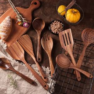 Natural <b>Wood</b> <b>Spoon</b> Acacia Kitchen Utensil <b>Cooking</b> Serving Soup Stirring <b>Spoon</b> Teak <b>Wood</b> Tableware Long Handle Nonstick Cookware - Product Image 1