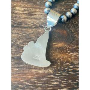 Pendentif Coyote en Argent Sterling Alonzo Mariano, Plaqué Rhodium Or Rose avec Pierre d'Agate, Bijou de Style Religieux - Product Image 5